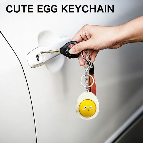Egg Keychain Bag Charm (Set of 2) | Finger Clicker for Stress Relief, Adorable and Stylish PVC Accessory with Lobster Clasp,Decorative Gift for Women and Men in Saudi Arabia