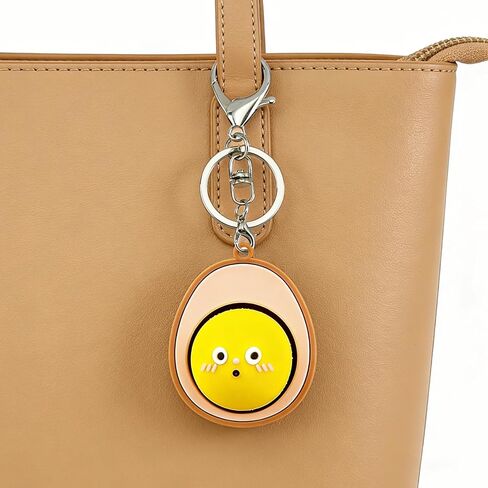 Egg Keychain Bag Charm (Set of 2) | Finger Clicker for Stress Relief, Adorable and Stylish PVC Accessory with Lobster Clasp,Decorative Gift for Women and Men in Saudi Arabia