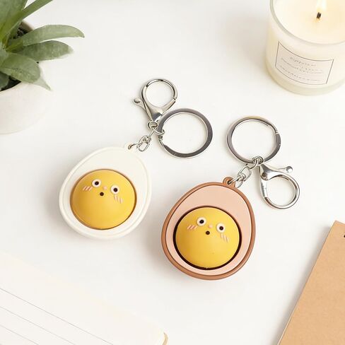 Egg Keychain Bag Charm (Set of 2) | Finger Clicker for Stress Relief, Adorable and Stylish PVC Accessory with Lobster Clasp,Decorative Gift for Women and Men in Saudi Arabia