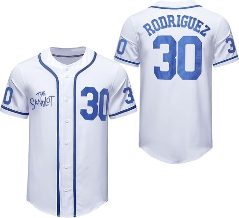 The Sandlot Jersey Benny 30 the Jet' Rodriguez Baseball Jersey Button Up Movie Jerseys for Men in Kuwait