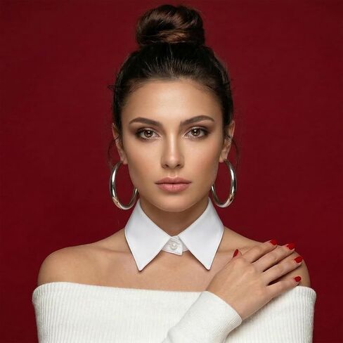 Molain 2 Pieces White Detachable Collar, Faux Collar for Women Elegant Dickey Collars Versatile Fake Collars Shirt Accessory for Half Shirt Blouse Dresses Vest Blouse in Kuwait