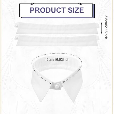 Molain 2 Pieces White Detachable Collar, Faux Collar for Women Elegant Dickey Collars Versatile Fake Collars Shirt Accessory for Half Shirt Blouse Dresses Vest Blouse in Kuwait
