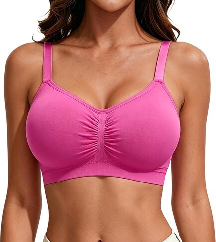 Wireless Bras for Women, No Underwire Everyday Bralettes, Lightly Padded Support Bra Adjustable Full Coverage in Saudi Arabia