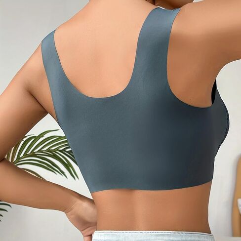 Open Buckle Thin Bra Lace Sexy No Steel Ring Gather Seamless Women's Underwear - Push-Up Front Buckle Fixed Cup Lace Bra in Kuwait