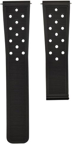 Ewatchparts 22MM SILICONE RUBBER BAND STRAP COMPATIBLE WITH TAG HEUER MONACO CARRERA AQUARACER PERFORATED in Saudi Arabia