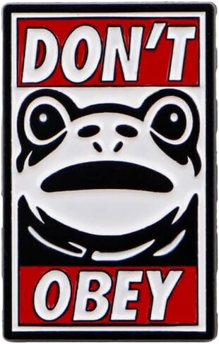 "Don't Obey" Frog Enamel Pin, Edgy Anti-Conformity Lapel Badge in Saudi Arabia