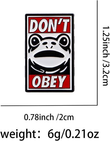 "Don't Obey" Frog Enamel Pin, Edgy Anti-Conformity Lapel Badge in Saudi Arabia