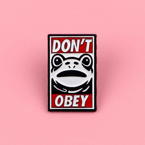 "Don't Obey" Frog Enamel Pin, Edgy Anti-Conformity Lapel Badge in Saudi Arabia