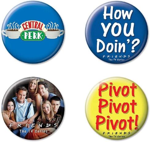 Ata-Boy Friends TV Comedy Assortment 2 Set of 4 1.25" Collectible Buttons in Kuwait