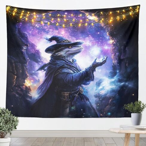 Manfei Bearded Dragon Kids Tapestry,Cartoon Lizard Reptile Animals Wall Tapestries,Girls Boys Room Decor,Star Moon Modern Fashion Wall Tapestries,Colorful Home Wall Decor,Medium 59.1 x 59.1 Inches in Saudi Arabia