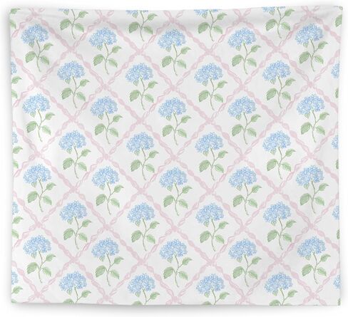 WNAGT Blue Hydrangea Floral Tapestry Wall Hanging, Preppy Pink Trellis Grandmillennial Hydrangea Flower Wall Blanket Decor for Girls Bedroom Dorm Apartment Home, 50x60 Inch in Saudi Arabia