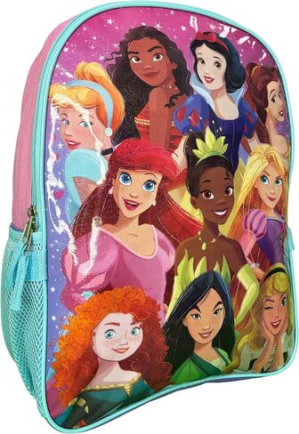 Bioworld Kids Backpack & Lunch Bag Set –Princess 16" Lightweight School Bookbag with Insulated Lunch Bag – Perfect for Preschool & Elementary Girls in Saudi Arabia