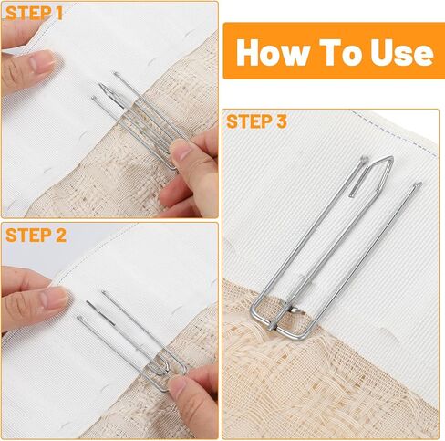 30 PCS Pinch Pleat Curtain Hooks, Stainless Steel Curtain Pleat Hook, 4 Prongs Pinch Hooks, Drapery Clasp and Pin, Drapery Hook Traverse Pleater for Window Door Living Bathroom Curtains in Saudi Arabia