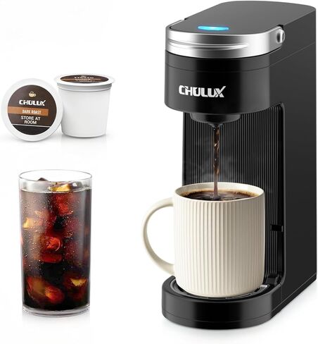 CHULUX Mini Single Cup Coffee Maker for K Capsule, One Cup Coffee Machine for Travel, Fast Brewing, Pink in Kuwait