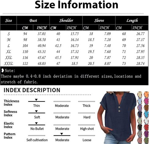 Linen Shirt for Women Summer Button Down Short Sleeve V Neck Tops Solid Color Comfy Blouses Casual Dressy Tunic Top in Kuwait