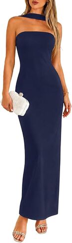 MISSJOY Women's Long Bodycon Maxi Dress Elegant Halter Neck Formal Wedding Guest Cocktail Party Dresses in Saudi Arabia
