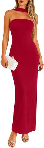 MISSJOY Women's Long Bodycon Maxi Dress Elegant Halter Neck Formal Wedding Guest Cocktail Party Dresses in Saudi Arabia
