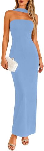 MISSJOY Women's Long Bodycon Maxi Dress Elegant Halter Neck Formal Wedding Guest Cocktail Party Dresses in Saudi Arabia