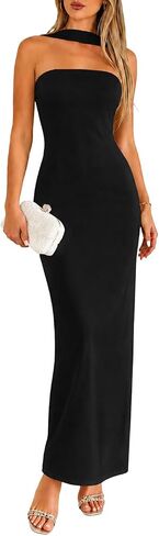 MISSJOY Women's Long Bodycon Maxi Dress Elegant Halter Neck Formal Wedding Guest Cocktail Party Dresses in Saudi Arabia