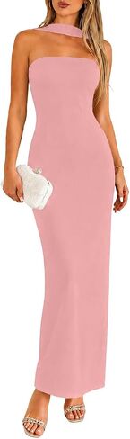 MISSJOY Women's Long Bodycon Maxi Dress Elegant Halter Neck Formal Wedding Guest Cocktail Party Dresses in Saudi Arabia