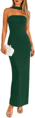 MISSJOY Women's Long Bodycon Maxi Dress Elegant Halter Neck Formal Wedding Guest Cocktail Party Dresses in Saudi Arabia