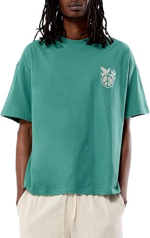 PacSun Men's Peace Embroidered T-Shirt - Green Size Med in Saudi Arabia