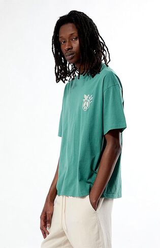 PacSun Men's Peace Embroidered T-Shirt - Green Size Med in Saudi Arabia