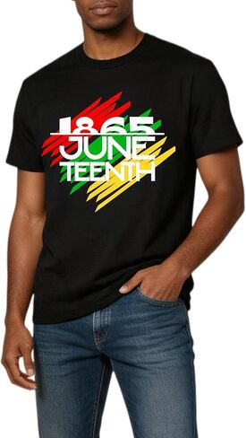 Juneteenth قمصان الرجال 1865 Juneteenth تي شيرت قمصان الحرية الأمريكية الأفريقية 19 يونيو قصيرة الأكمام تيز in Kuwait
