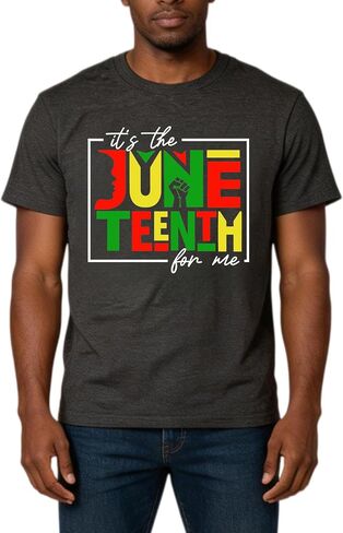 Juneteenth قمصان الرجال 1865 Juneteenth تي شيرت قمصان الحرية الأمريكية الأفريقية 19 يونيو قصيرة الأكمام تيز in Kuwait