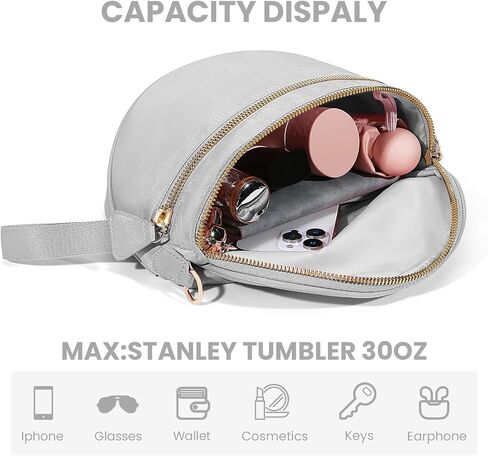 hibear Nylon Bum Bags for Women Crossbody Spacious Checkered Crossbody Bag Large fanny packs for women Belt Purse in Saudi Arabia