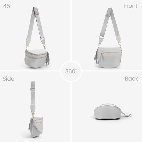 hibear Nylon Bum Bags for Women Crossbody Spacious Checkered Crossbody Bag Large fanny packs for women Belt Purse in Saudi Arabia
