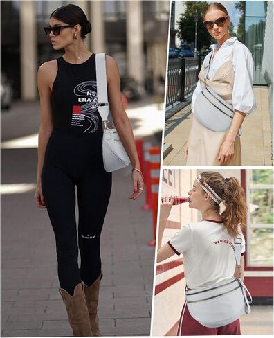 hibear Nylon Bum Bags for Women Crossbody Spacious Checkered Crossbody Bag Large fanny packs for women Belt Purse in Saudi Arabia