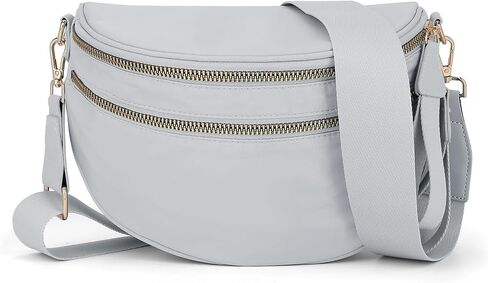 hibear Nylon Bum Bags for Women Crossbody Spacious Checkered Crossbody Bag Large fanny packs for women Belt Purse in Saudi Arabia