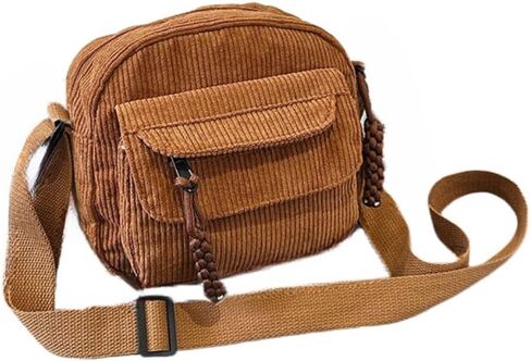 Cute Corduroy Crossbody Bag for Men Women Fashion Aesthetic Small Wallet Bag Adjustable Strap Shoulder Bag in Saudi Arabia