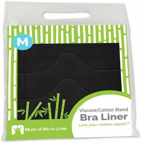 More of Me to Love Viscose and Cotton Blend Bra Liner (Black, 3-Pack, Medium) - Wicking, Easy-Care, Soft in Saudi Arabia