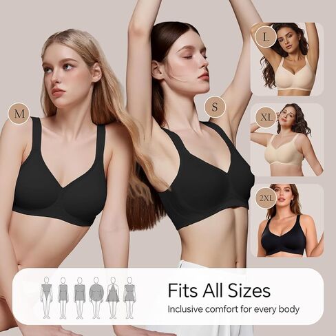 UIMERO 2026 Womens Wireless Bra Black in Saudi Arabia
