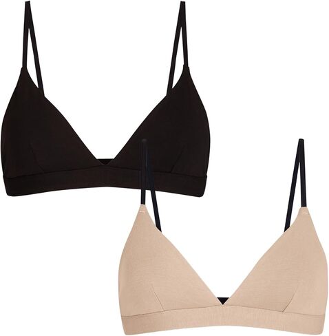 MeUndies FeelFree Triangle Bralette - بدون أسلاك، أكواب مزدوجة الطبقات، شكل ناعم صغير، أشرطة قابلة للتحويل قابلة للتعديل in Kuwait