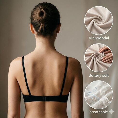 MeUndies FeelFree Triangle Bralette - بدون أسلاك، أكواب مزدوجة الطبقات، شكل ناعم صغير، أشرطة قابلة للتحويل قابلة للتعديل in Kuwait