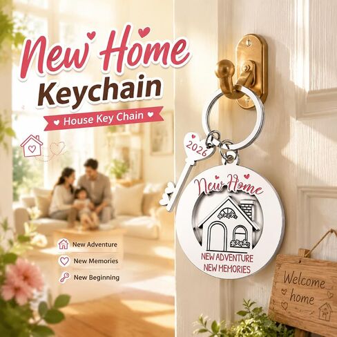 House Warming New Home Keychain Gifts 2026 Housewarming Valentines Anniversary Couple Gift for New Moving House Warming Gifts for Women Men Couple Friends Homeowners Home Essentials Apartment in Saudi Arabia