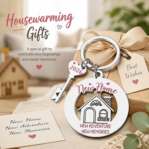 House Warming New Home Keychain Gifts 2026 Housewarming Valentines Anniversary Couple Gift for New Moving House Warming Gifts for Women Men Couple Friends Homeowners Home Essentials Apartment in Saudi Arabia