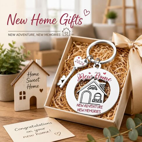 House Warming New Home Keychain Gifts 2026 Housewarming Valentines Anniversary Couple Gift for New Moving House Warming Gifts for Women Men Couple Friends Homeowners Home Essentials Apartment in Saudi Arabia
