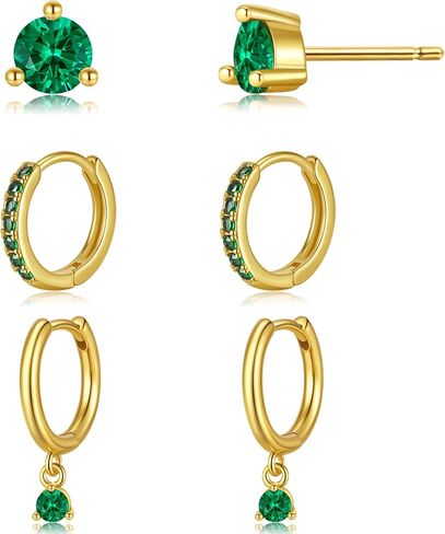 3 Pairs Celestial Earrings for Women Moon and Star Cubic Zirconia Earring Stacks Hoop Chain Dangle Multiple Piercing Earrings Trendy Non Tarnish Jewelry Gifts in Saudi Arabia