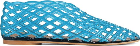 Jelly Mesh Ballet Flats for Women Clear Hollow Jellies Flat Sandals Round Toe Slip On Beach Balleria Flat Shoes in Saudi Arabia