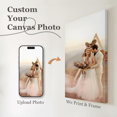 Custom Poster & Canvas Prints, Personalized Wall Art with Your Photo, Gallery Wrapped Stretched Canvas, 8x10 Vertical, Birthday Gift for Parents Grandparents Couples in Kuwait