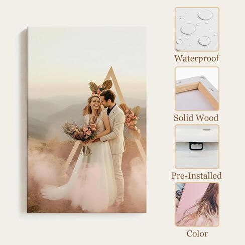 Custom Poster & Canvas Prints, Personalized Wall Art with Your Photo, Gallery Wrapped Stretched Canvas, 8x10 Vertical, Birthday Gift for Parents Grandparents Couples in Kuwait