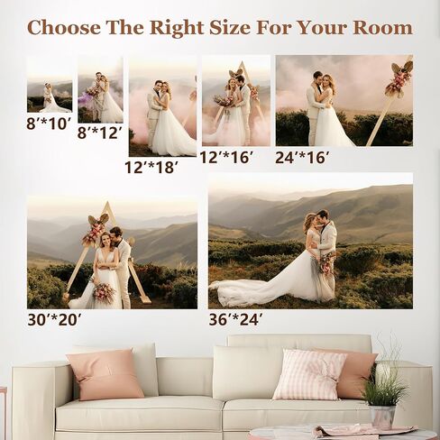 Custom Poster & Canvas Prints, Personalized Wall Art with Your Photo, Gallery Wrapped Stretched Canvas, 8x10 Vertical, Birthday Gift for Parents Grandparents Couples in Kuwait