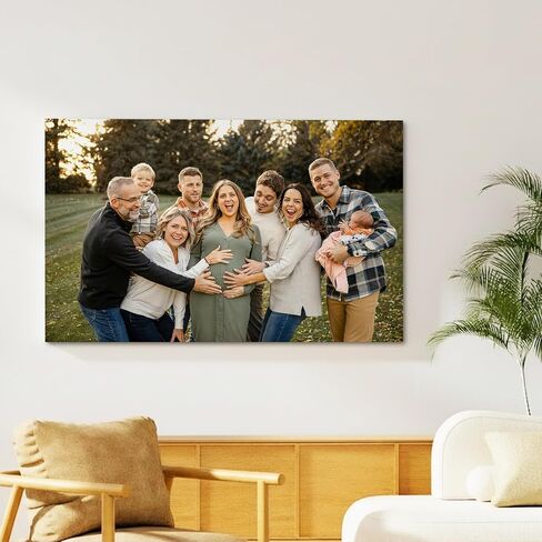 Custom Poster & Canvas Prints, Personalized Wall Art with Your Photo, Gallery Wrapped Stretched Canvas, 8x10 Vertical, Birthday Gift for Parents Grandparents Couples in Kuwait