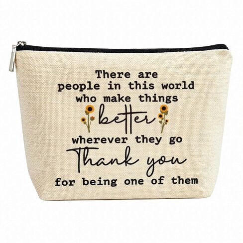 ancpeany Thank You Gifts for Womens Birthday Makeup Bag, Retirement Gift for Woman, Appreciation Gifts for Coworkers, Teachers, Principal, Nurse, Employee, College Graduation, Friendship Cosmetic in Saudi Arabia
