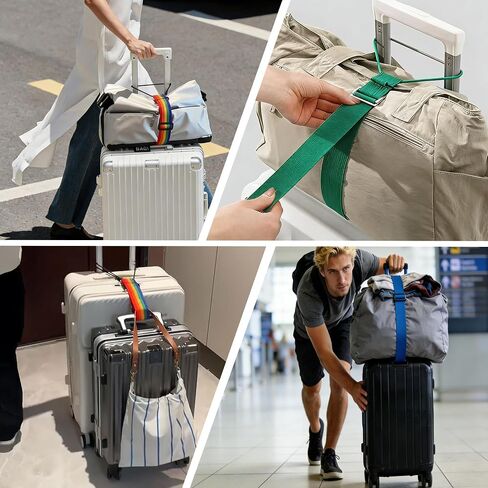 7-Pack Multi-Purpose Luggage Straps Elastic Fastening Bands for Suitcases Adjustable Connector Belts for Travel Organization and Bag Security Luggage Accessories in Saudi Arabia