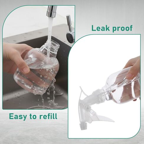 12 Pcs 8 oz Empty Plastic Spray Bottle with Trigger Sprayers Pet Adjustable Head from Fine to Stream Refillable for Hair, Plants, Cooking, Pets, Bath, Beauty, Cleaning, No Leakage (Clear) in Saudi Arabia